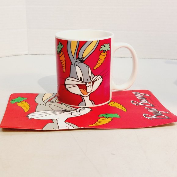 Vtg 1993 Looney Tunes Bugs Bunny Coffee Mug & Personal-sized Mat - Picture 4 of 4
